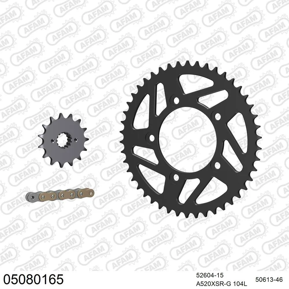 05080165 AFAM Kettensatz Stahl 520 XSR-G 15x46 - Ducati 797 + Monster 2017-20 - 05080165