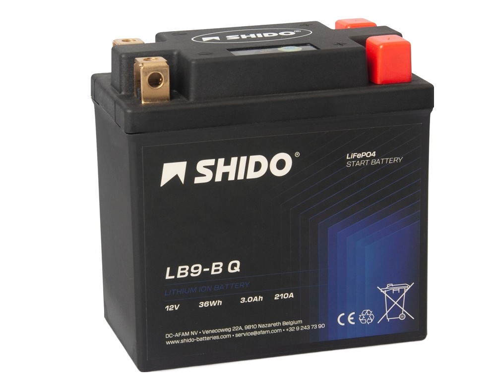 Shido LB9-B Q Lithium Ion 4 Anschlüsse Batterie 12V 36 Wh