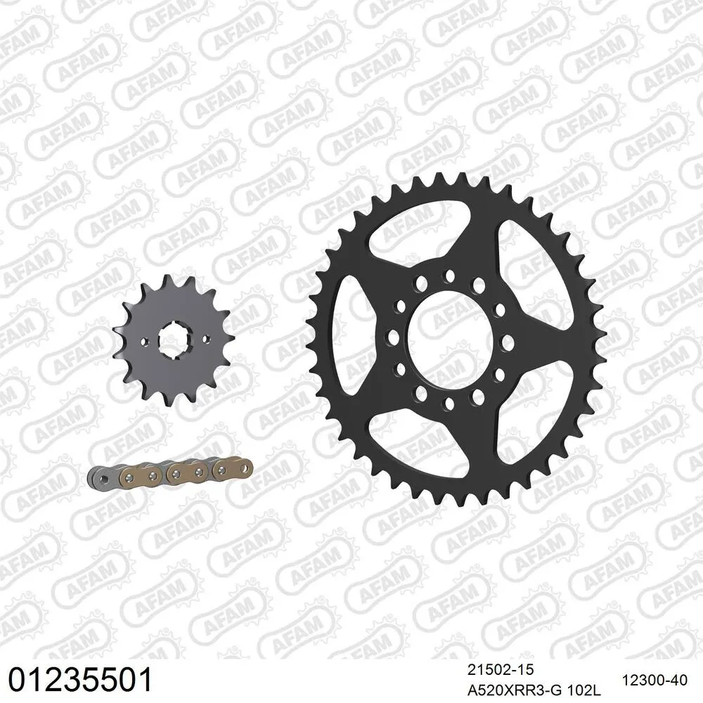 AFAM Kettensatz Stahl 520 XRR3-G 15x40 - Yamaha XT 350 1985-98 - 01235501