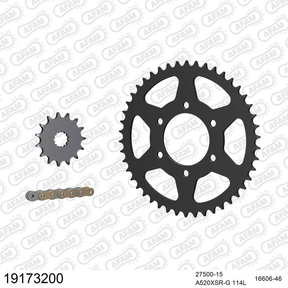 AFAM Kettensatz Stahl 520 XSR-G 15x46 - Cf Moto 650 GT 2012-20 - 19173200