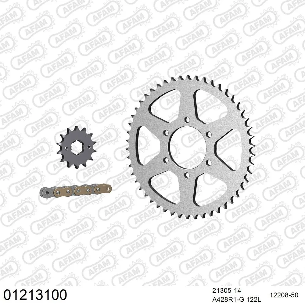 01213100 AFAM Kettensatz Stahl 428 R1-G 14x50 - Yamaha TW 125 1999-01 - 01213100