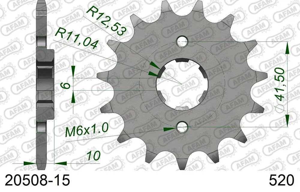 20508-15 AFAM Kettensatz Stahl 520 XMR3 15x45 - Honda NX 500 1988 - 01059504