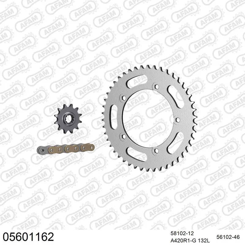 05601162 AFAM Kettensatz Stahl 420 R1-G 12x46 - Gilera 50 Eaglet 1996 - 05601162