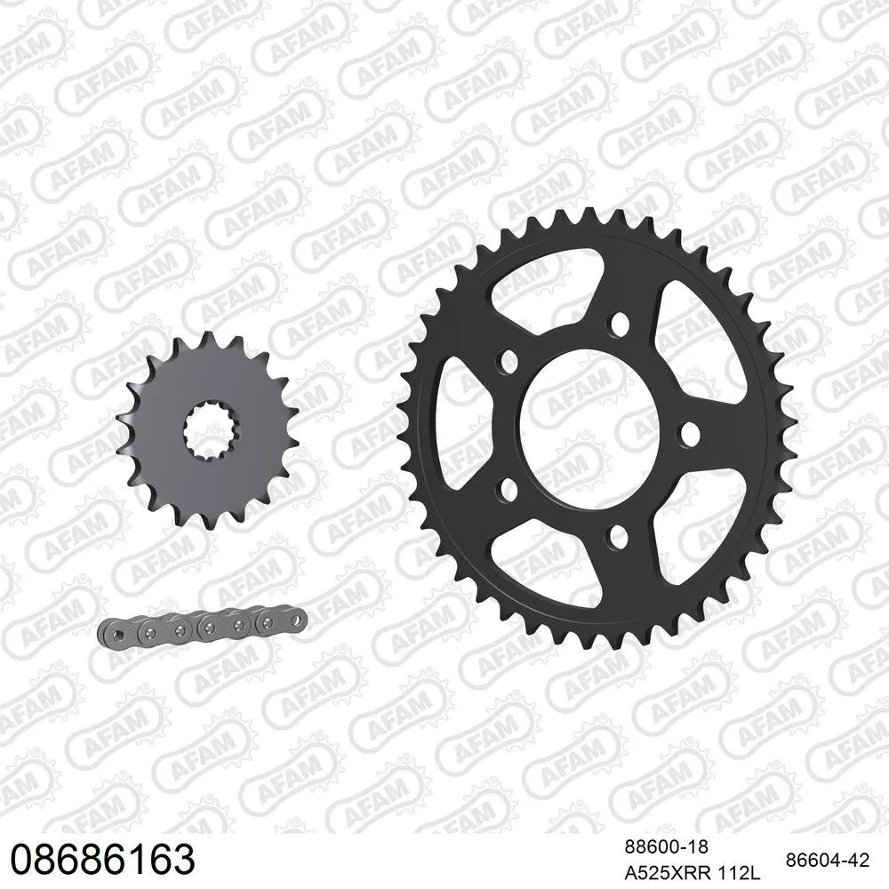 AFAM Kettensatz Stahl 525 XMR3 18x42 - Triumph Speedmaster 865 2005-14 - 08686163