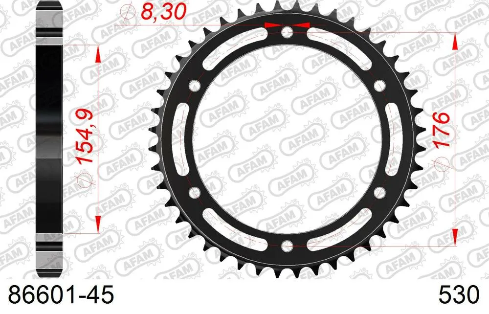 86601-45 AFAM Kettensatz Stahl 530 XSR2-G 18x45 - Triumph Tiger Sport 1050 ABS 2013-21 - 08690552