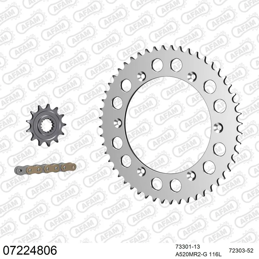 07224806 AFAM Kettensatz Aluminium 520 MR2-G 13x52 - KTM MX 250 1989-89 - 07224806