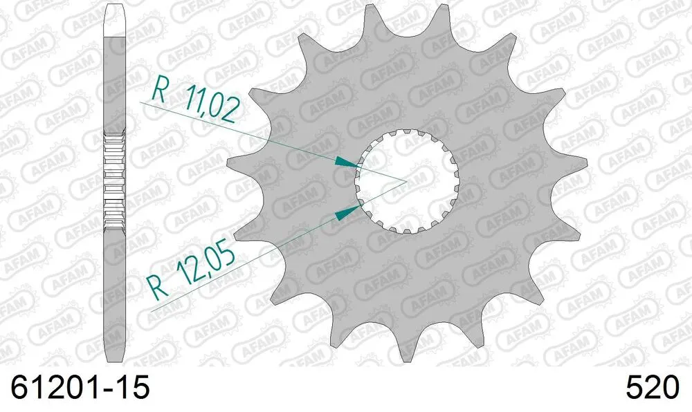 61201-15 AFAM Kettensatz Stahl 520 XLR2 15x40 - Aprilia 125 Classic 1995-01 - 03513162