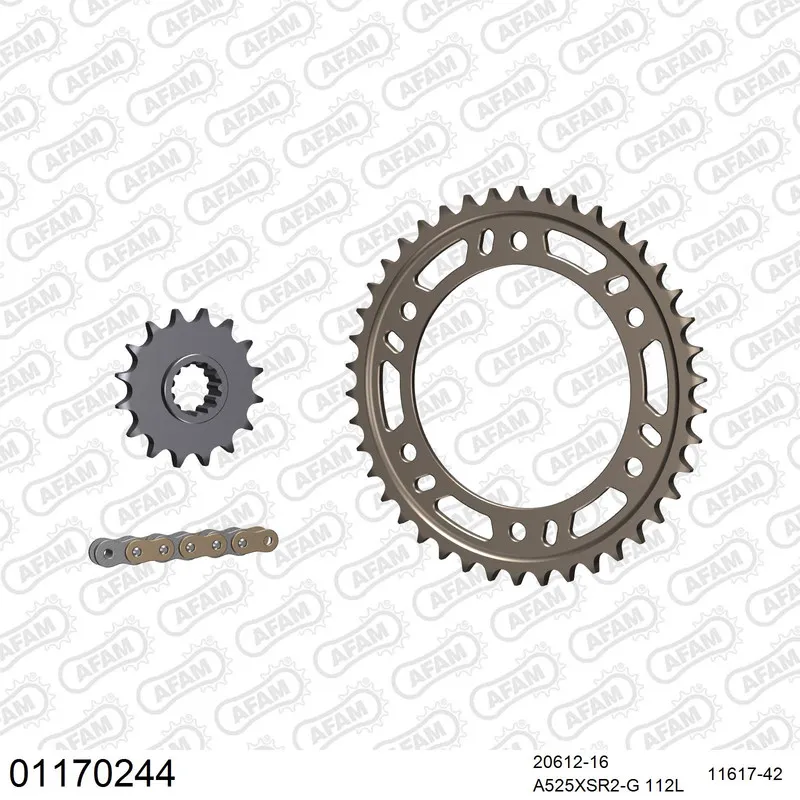 AFAM Kettensatz Aluminium 525 XSR2-G 16x42 - Honda CBR 600 RR 2003-06 - 01170244