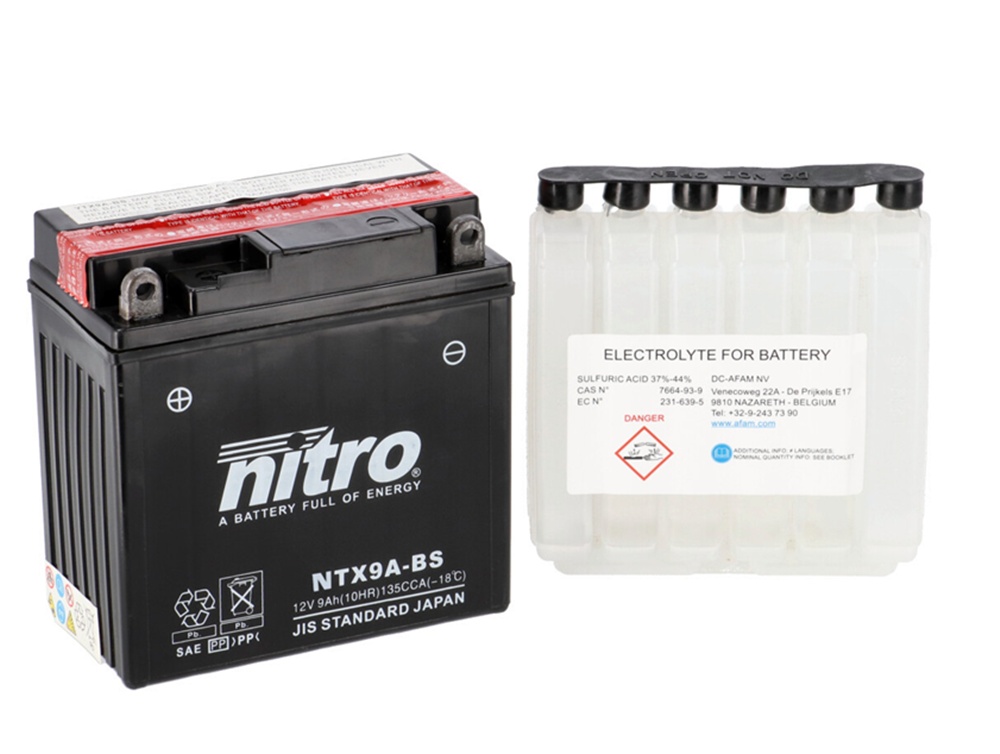 Nitro NTX9A-BS AGM Batterie 12V 9 Ah mit Säurepack