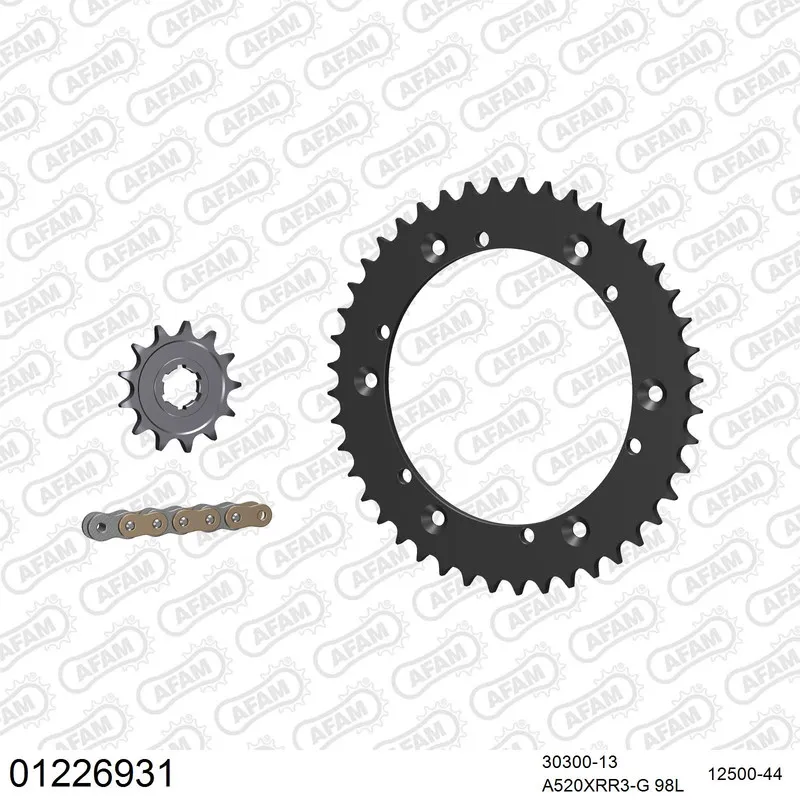 01226931 AFAM Kettensatz Stahl 520 XRR3-G 13x44 - Yamaha YTZ 250 Tri Moto 1985-86 - 01226931