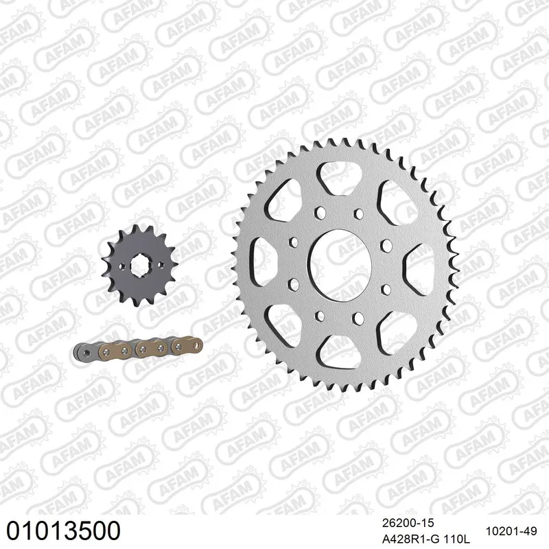 AFAM Kettensatz Stahl 428 R1-G 15x49 - Honda SL 125 1976-80 - 01013500