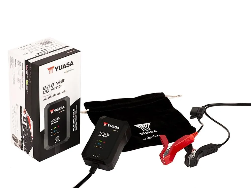 Yuasa YCX1.5 Batterieladegerät 6V / 12V 1.5A für Blei-Säure + Lithium Batterie
