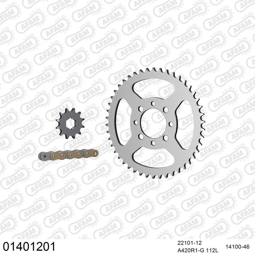 AFAM Kettensatz Stahl 420 R1-G 12x46 - Suzuki ZR 50 S 1981-88 - 01401201