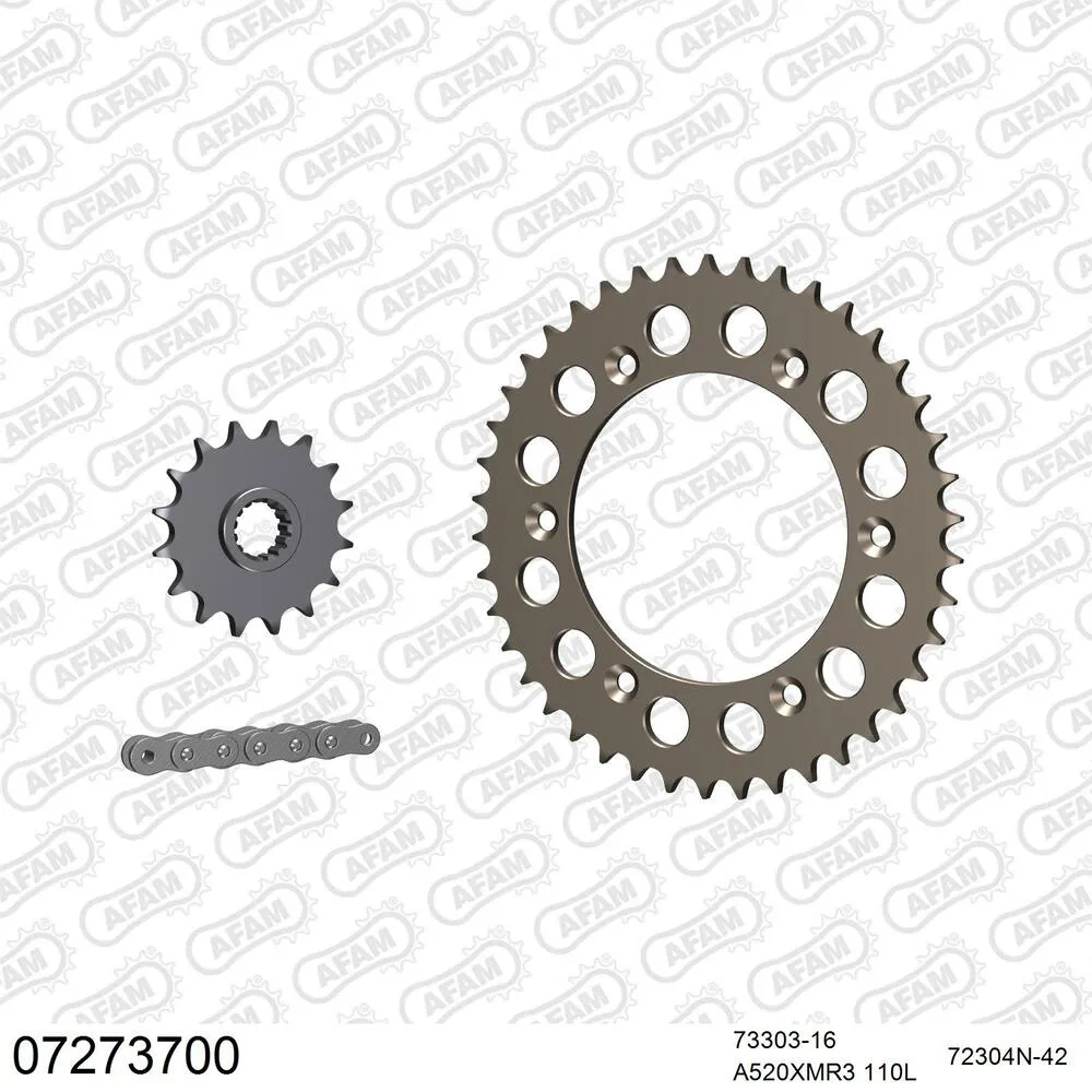 07273700 AFAM Kettensatz Aluminium 520 XMR3 16x42 - KTM 640 Adventure 1998-07 - 07273700