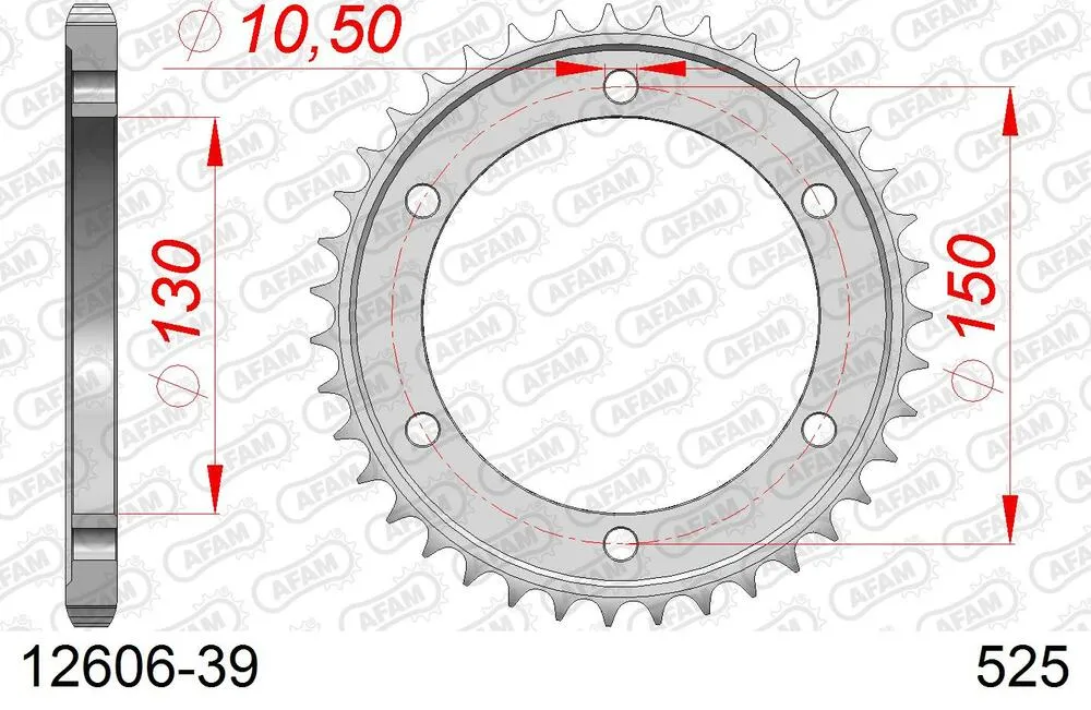 AFAM Kettensatz Stahl 525 XMR3 17x39 - Yamaha TRX 850 1996-99 - KIT102561