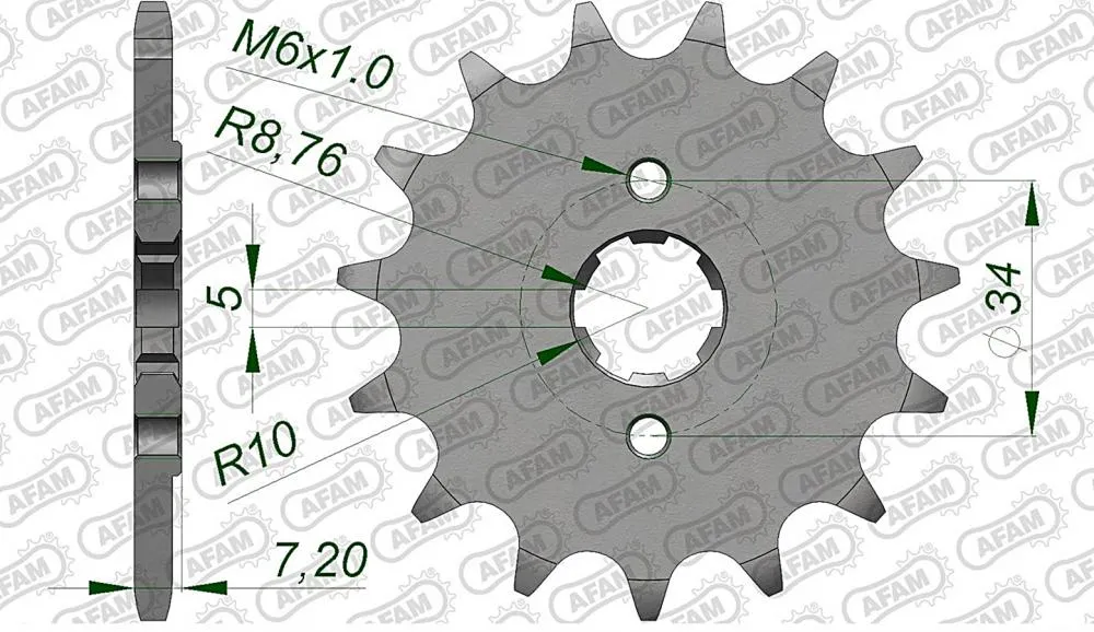 AFAM Kettensatz Stahl 520 XLR2 14x41 - Honda VT 125 C Shadow 1999-08