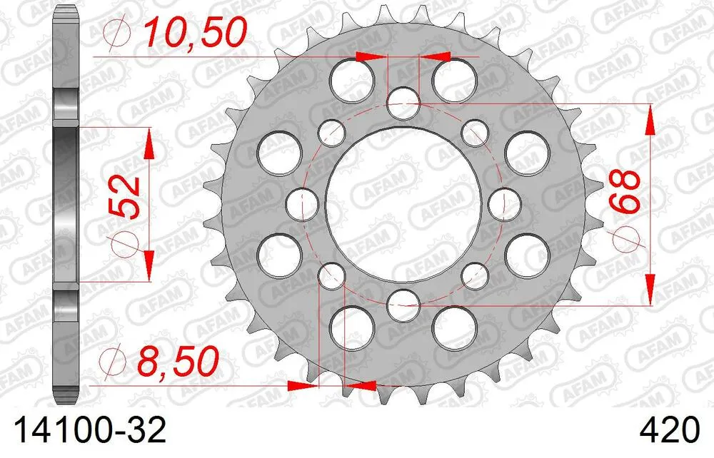 AFAM Kettensatz Stahl 420 R1-G 15x32 - Suzuki RV 50 VanVan 1979 - 01401100
