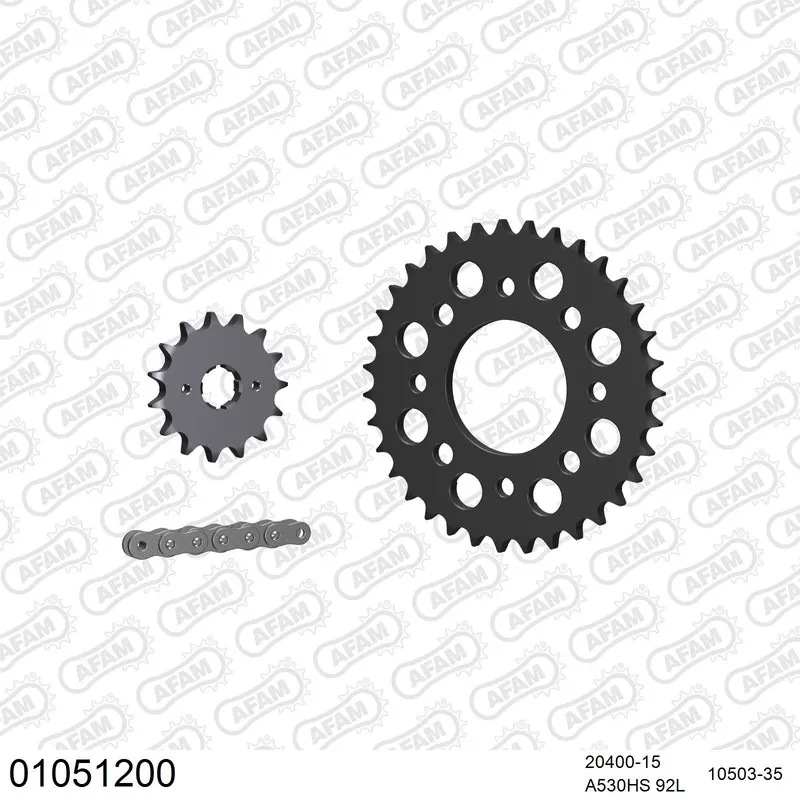 01051200 AFAM Kettensatz Stahl 530 HS 15x35 - Honda CB 450 T 1982 - 01051200