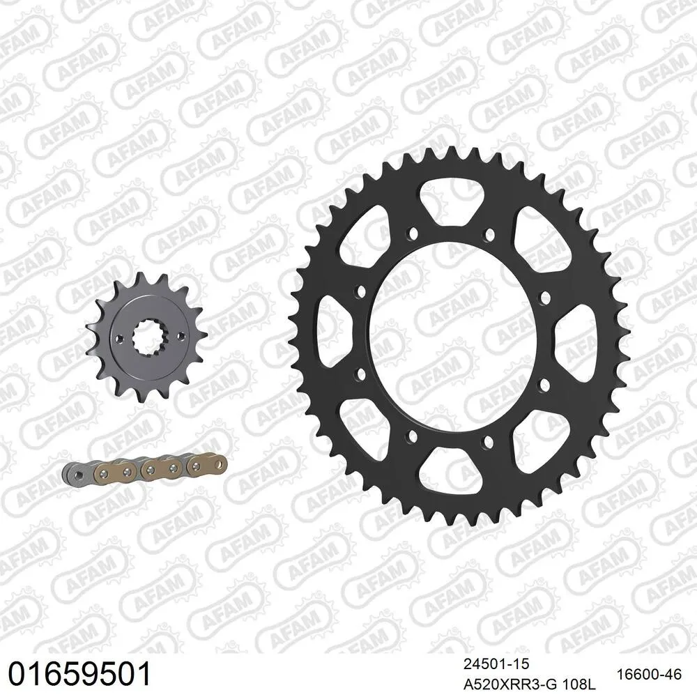 AFAM Kettensatz Stahl 520 XRR3-G 15x46 - Kawasaki KLR 500 1987-89 - 01659501