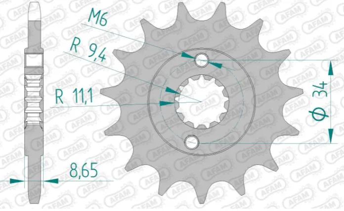 afam_ritzel_vorne_73305 AFAM Kettensatz Stahl 520 XRR3-G 15x45 - KTM 390 Adventure 2020-21