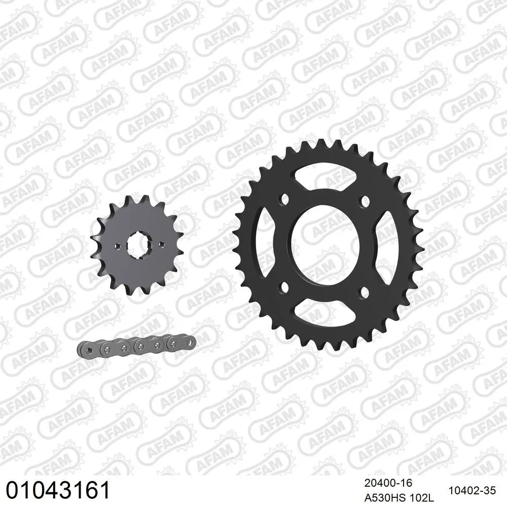 01043161 AFAM Kettensatz Stahl 530 HS 16x35 - Honda CM 400 T 1979-80 - 01043161