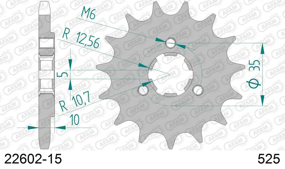 AFAM Kettensatz Stahl 525 XMR3 15x42 - Suzuki DR 650 SE 2006-24 - 01473502