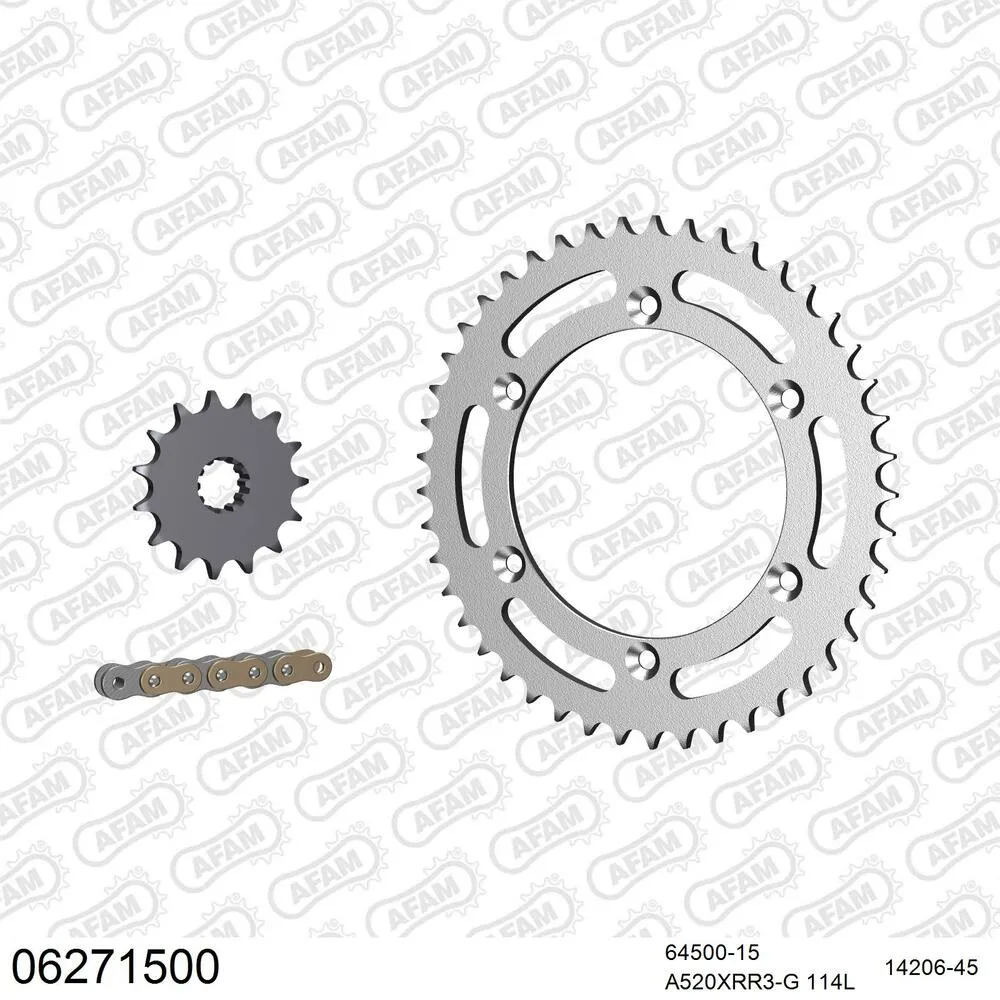 06271500 AFAM Kettensatz Stahl 520 XRR3-G 15x45 - Husqvarna TE 610 E 1999-04 - 06271500