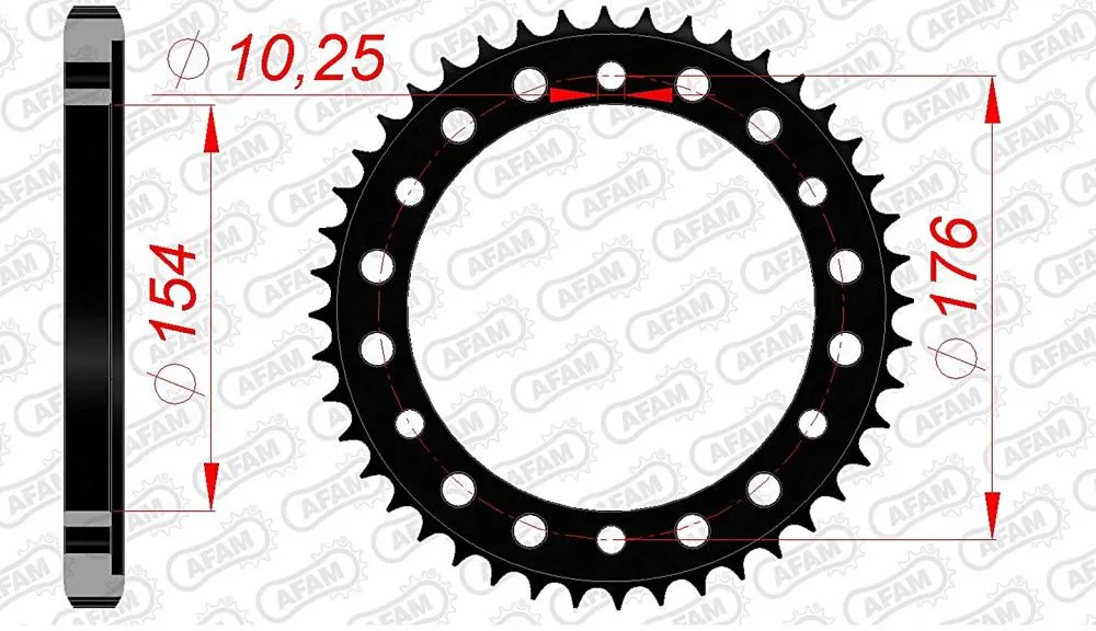 afam_kettenrad_hinten_10801 AFAM Kettensatz Stahl 530 XHR2-G 16x44 - Honda CB 1000 R 2009-15