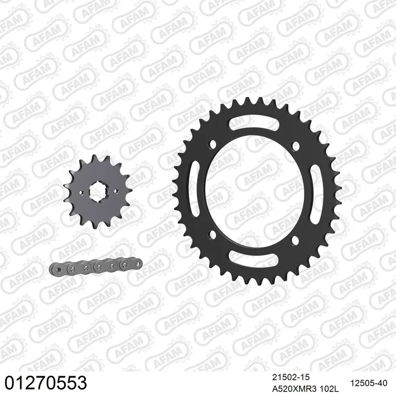 AFAM Kettensatz Stahl 520 XMR3 15x40 - Yamaha XT 600 Z Tenere 1985 - 01270553