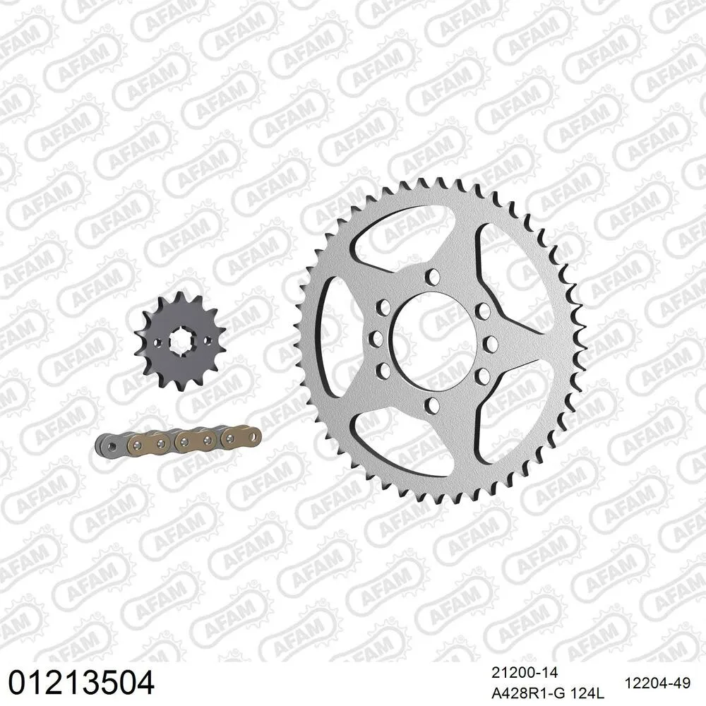 AFAM Kettensatz Stahl 428 R1-G 14x49 - Yamaha XTZ 125 2003-10 - 01213504