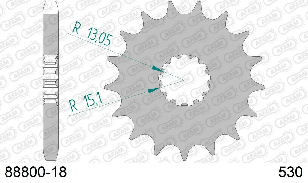 88800-18 AFAM Kettensatz Stahl 530 XMR3 18x43 - Triumph Adventurer 900 1998-03 - KIT107871
