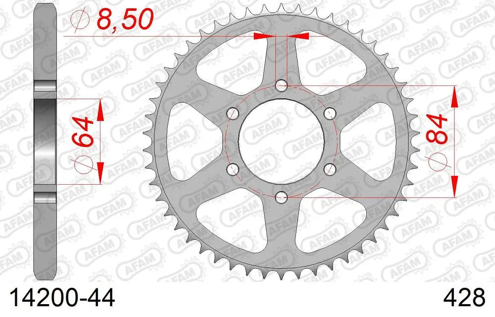 AFAM Kettensatz Stahl 428 R1-G 15x44 - Suzuki TS 125 ER 1979-82 - 01413601