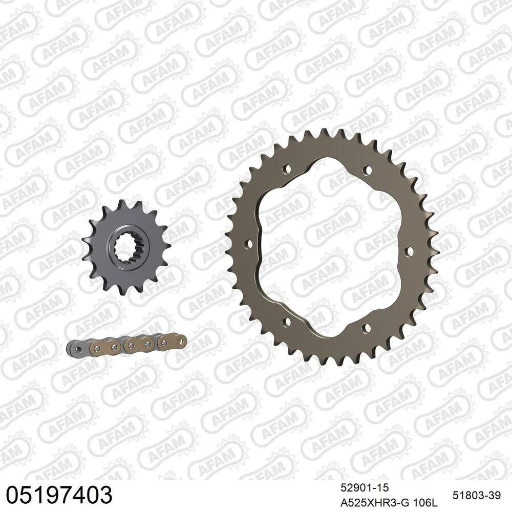 AFAM Kettensatz Aluminium 525 XHR3-G 15x39 - Ducati 1299 Superleggera 2017 - 05197403