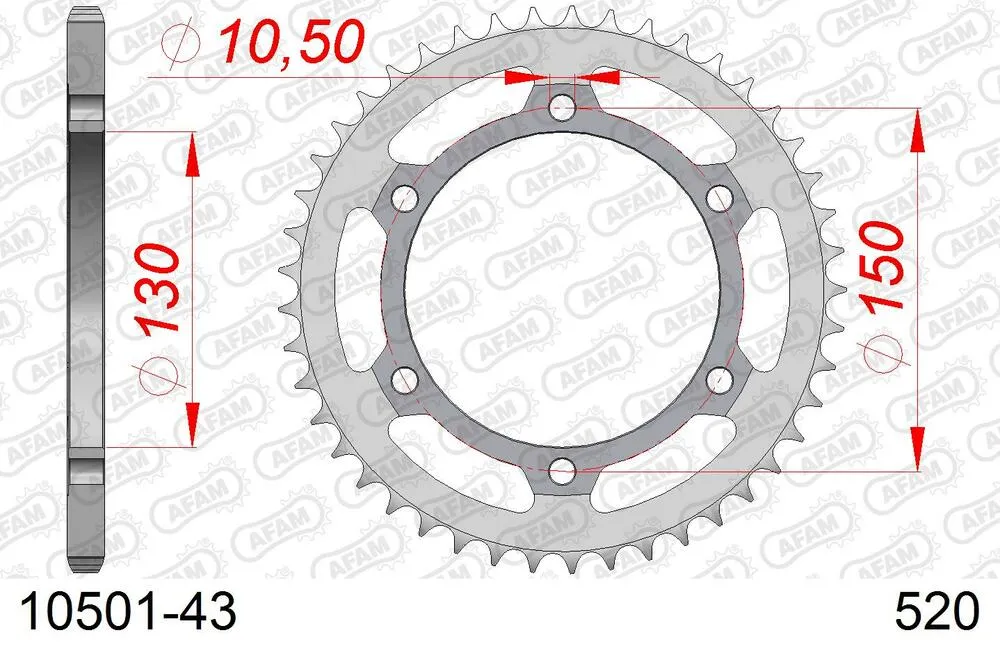 10501-43 AFAM Kettensatz Stahl 520 XMR3 14x43 - Honda FX 650 1997-03 - KIT101221