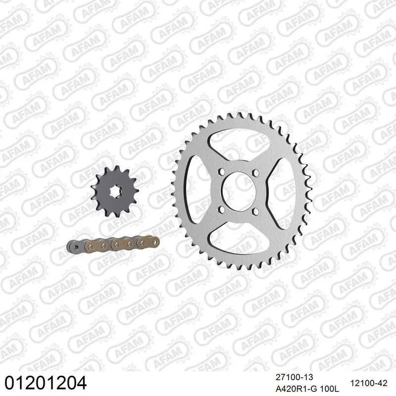 AFAM Kettensatz Stahl 420 R1-G 13x42 - Yamaha FS1E 50 1974-79 - 01201204