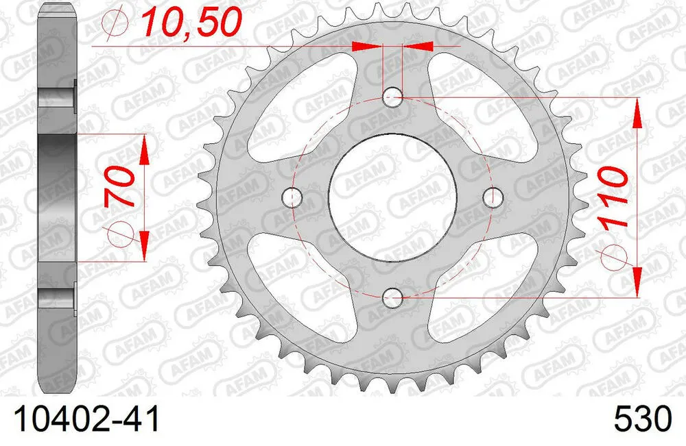 10402-41 AFAM Kettensatz Stahl 530 HS 15x41 - Honda CB 250 T 1978 - 01026208