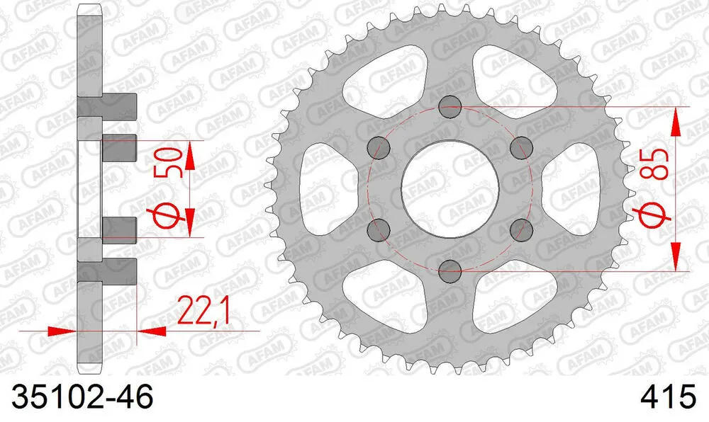 35102-46 AFAM Kettensatz Stahl 415 F 13x46 - Aprilia 50 Classic 1992-01 - 03501161