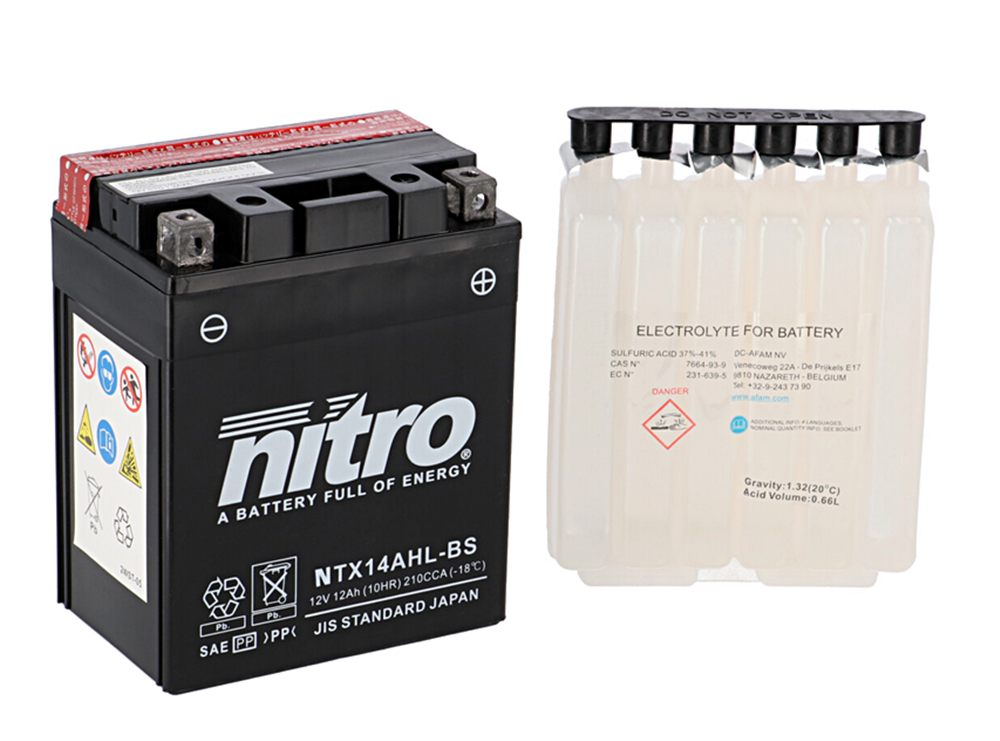 Nitro NTX14AHL-BS AGM Batterie 12V 12 Ah mit Säurepack Nitro NTX14AHL-BS AGM Batterie 12V 12 Ah mit Säurepack