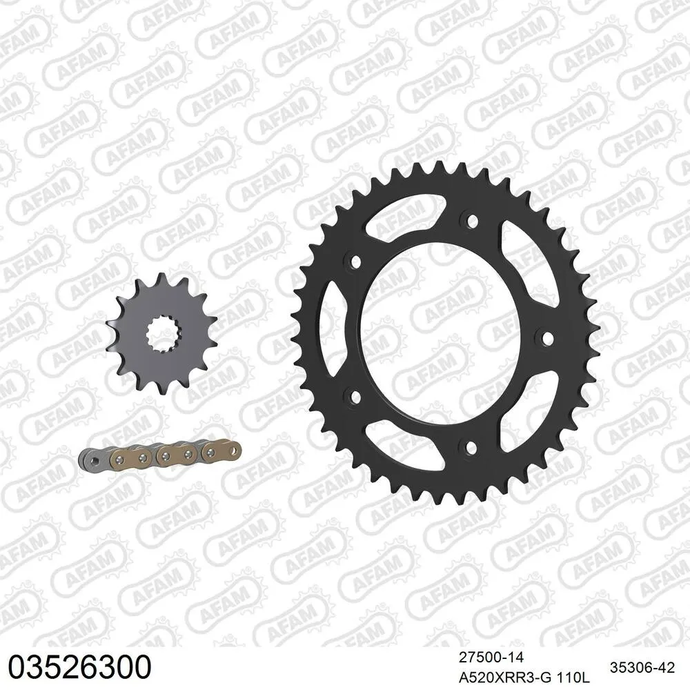 AFAM Kettensatz Stahl 520 XRR3-G 14x42 - Aprilia RS 250 1995-03 - 03526300
