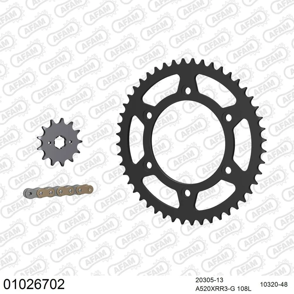AFAM Kettensatz Stahl 520 XRR3-G 13x48 - Honda XR 250 R 1990-95 - 01026702