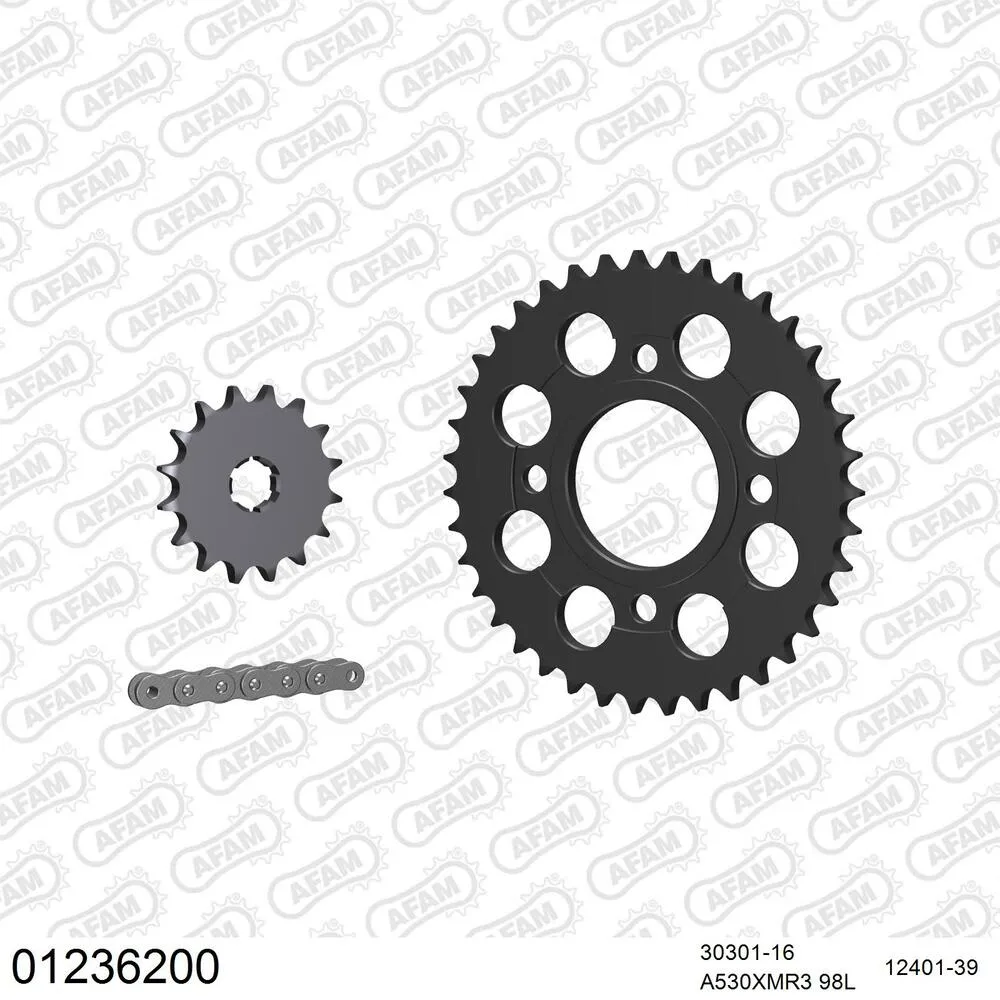 AFAM Kettensatz Stahl 530 XMR3 16x39 - Yamaha XS 360 1975-77 - 01236200