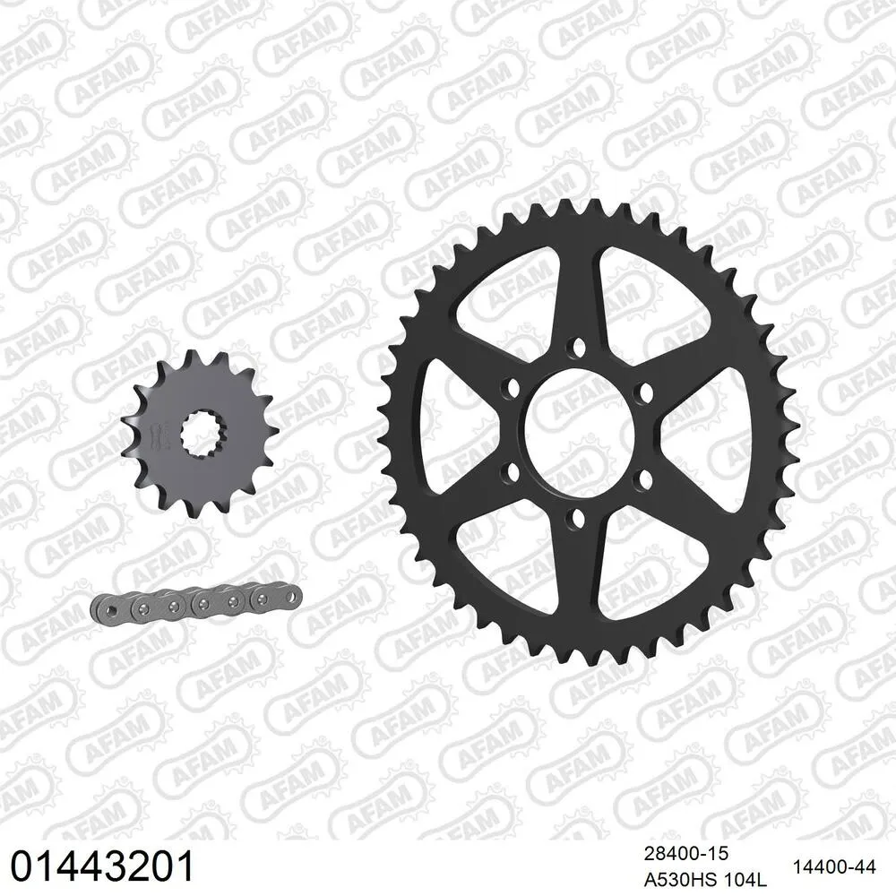 AFAM Kettensatz Stahl 530 HS 15x44 - Suzuki GSX 400 E 1980-82 - 01443201
