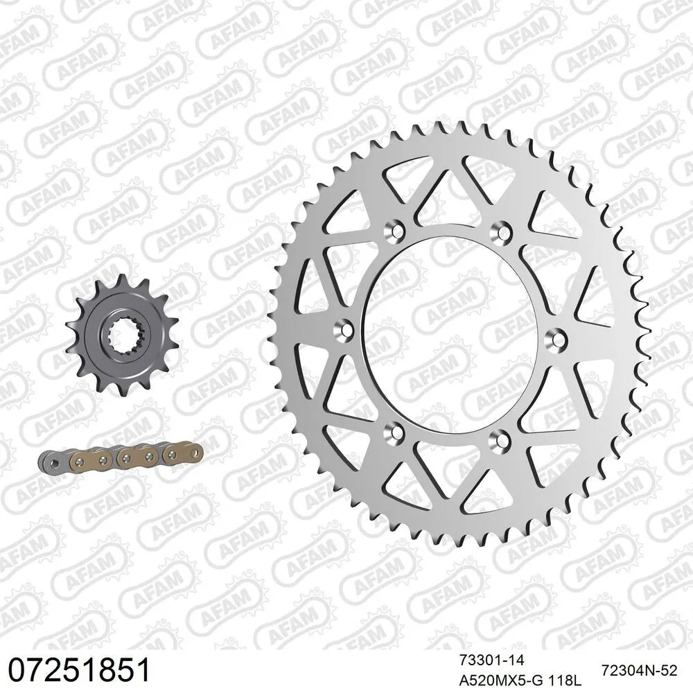 AFAM Kettensatz Aluminium 520 MX6-GG 14x52 - KTM XC-F 450 2008-09 - 07251851