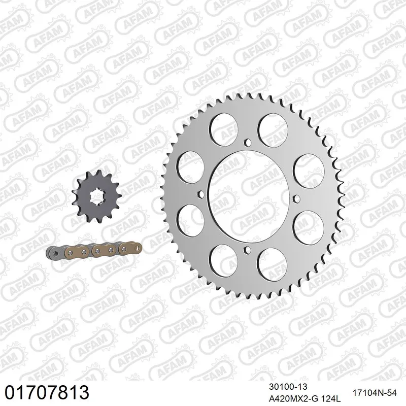 AFAM Kettensatz Aluminium 420 MX2-G 13x54 - Kawasaki KX 80 1992-97 - 01707813