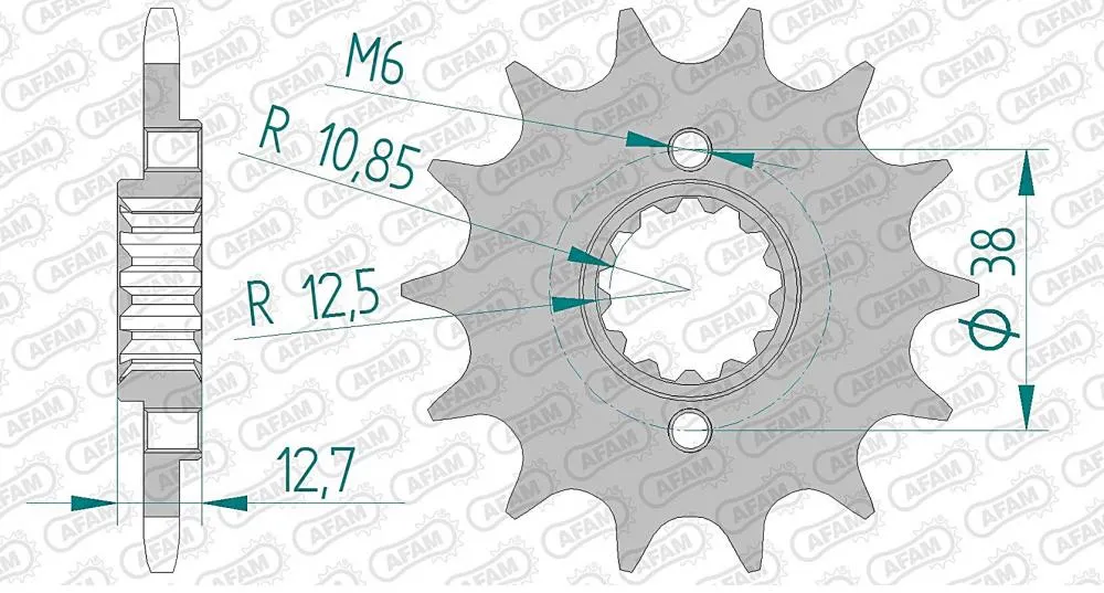 AFAM Kettensatz Stahl 520 XSR-G 15x42 - Kawasaki KLR 650 1995-04
