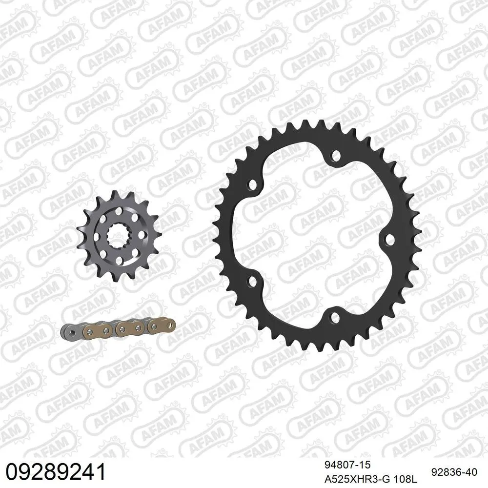 AFAM Kettensatz Stahl 525 XHR3-G 15x40 - Mv Agusta F4 1000 312R 2004-07 - 09289241