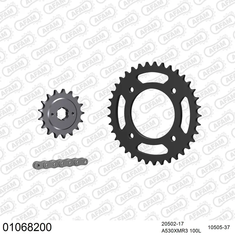 01068200 AFAM Kettensatz Stahl 530 XMR3 17x37 - Honda CB 550 F 1977-80 - 01068200