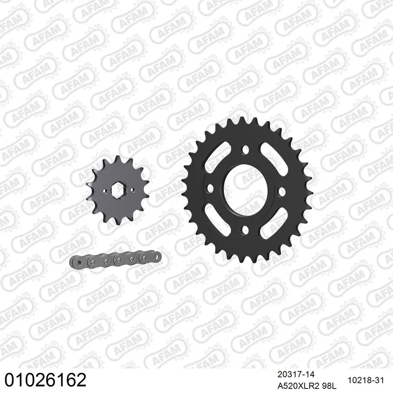 01026162 AFAM Kettensatz Stahl 520 XLR2 14x31 - Honda CM 250 C 1982-85 - 01026162