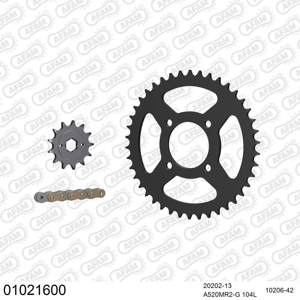 AFAM Kettensatz Stahl 520 MR2-G 13x42 - Honda MTX 200 RW 1983-86 - 01021600