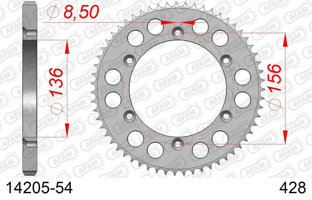 14205-54 AFAM Kettensatz Stahl 428 R1-G 14x54 - Husqvarna SMS 4 125 2011-14 - 06213638